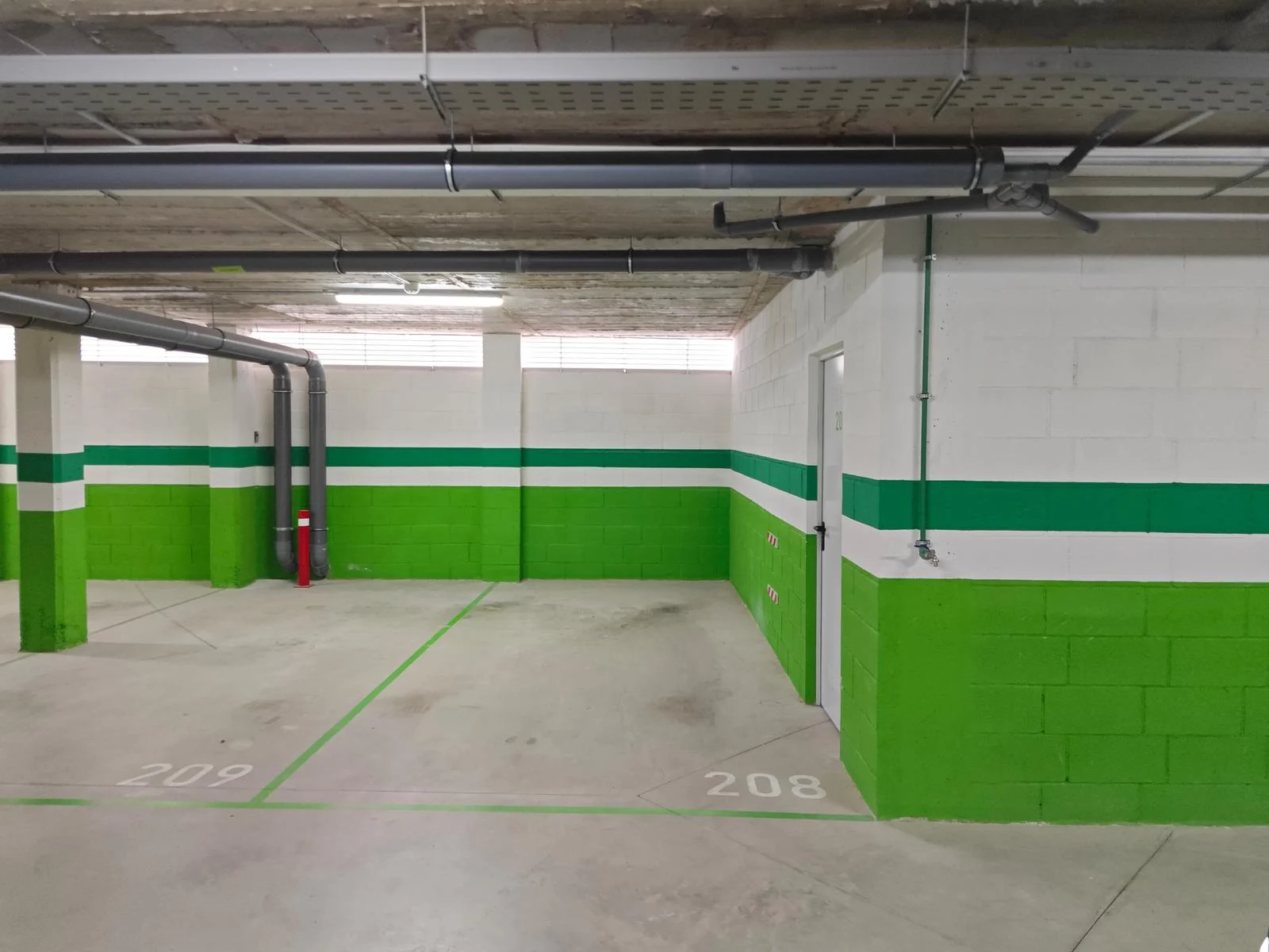 Underground parking garage of the complex