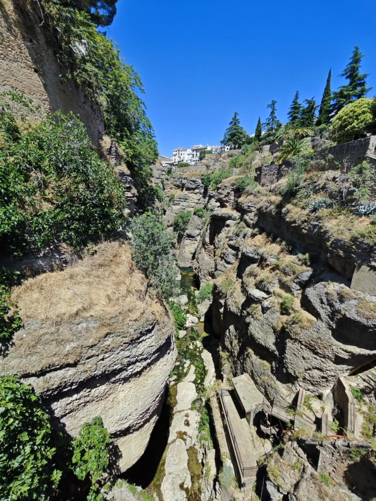 Rock walls of the El Tajo gorge in Ronda